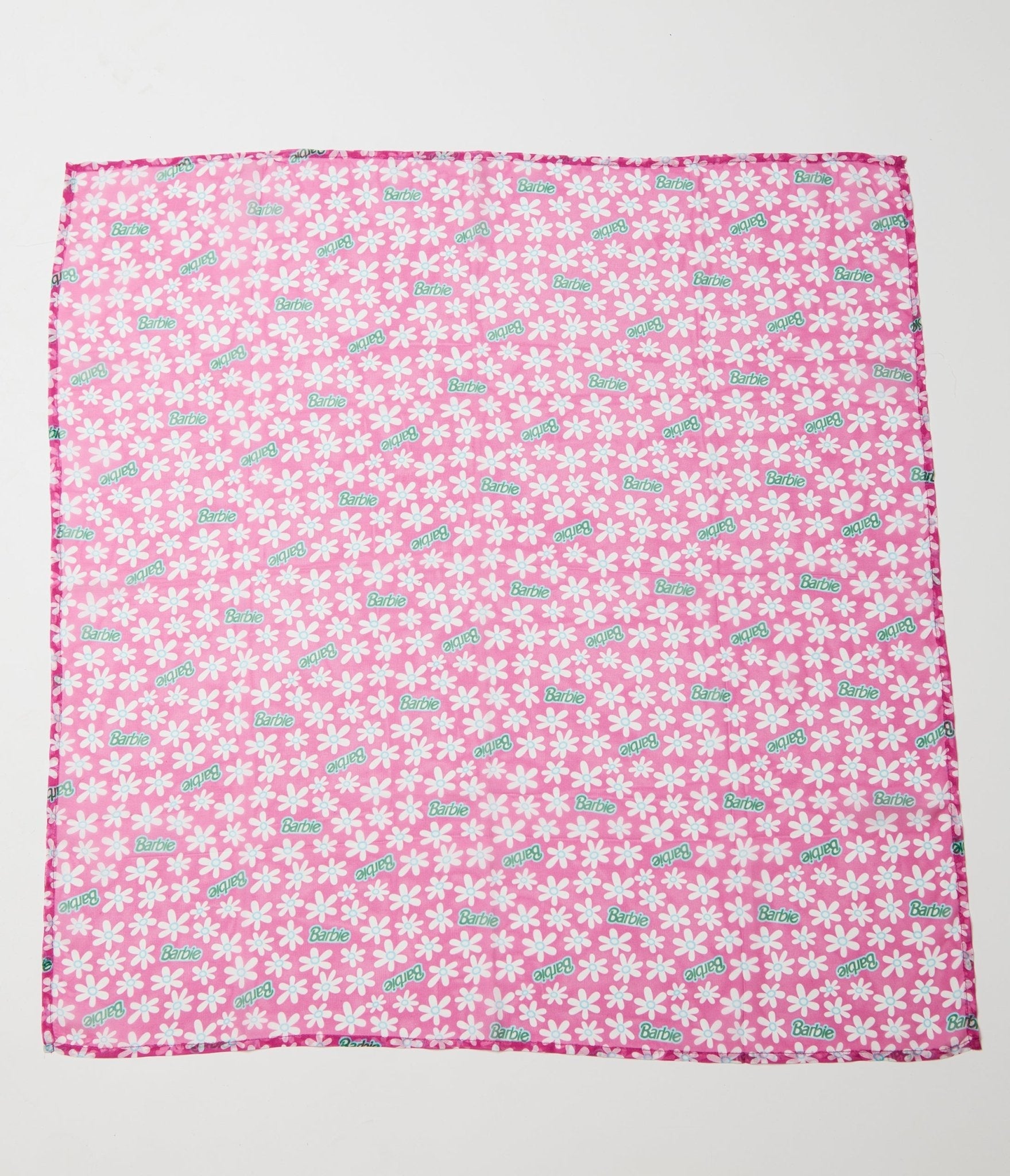 Barbie鈩?x Unique Vintage Pink Ditzy Daisy Hair Scarf
