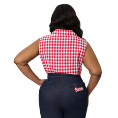 Barbie鈩?x Unique Vintage Plus Size Red Gingham Picnic Blouse
