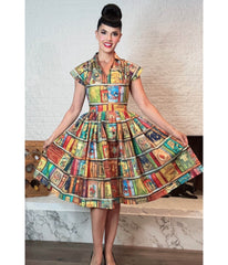 Bernie Dexter Book Print Swing Dress
