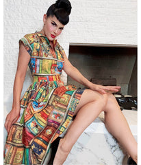 Bernie Dexter Book Print Swing Dress