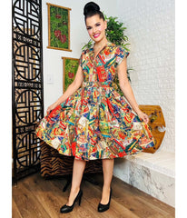 Bernie Dexter Robot Spaceman Kelly Flare Dress