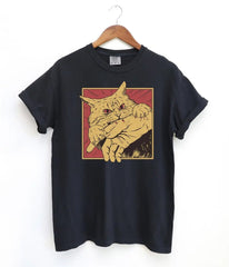 Black Angry Cat Graphic Tee