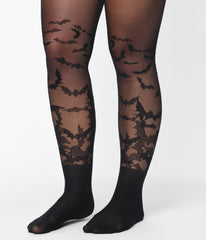 Black Bat Wing Sheer Tights
