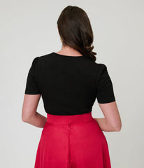 Black Cutout Cotton Top