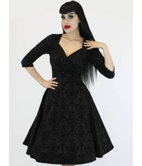Black Damask Swing Dress