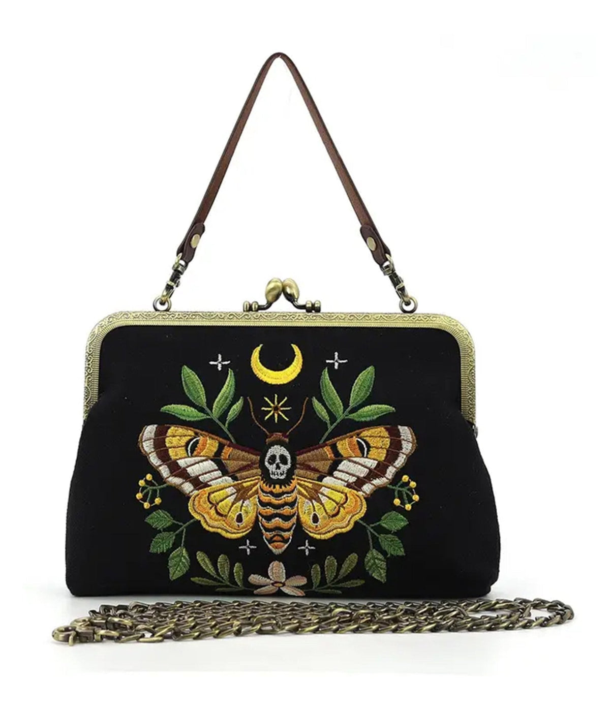 Black Dead Head Moth Handbag