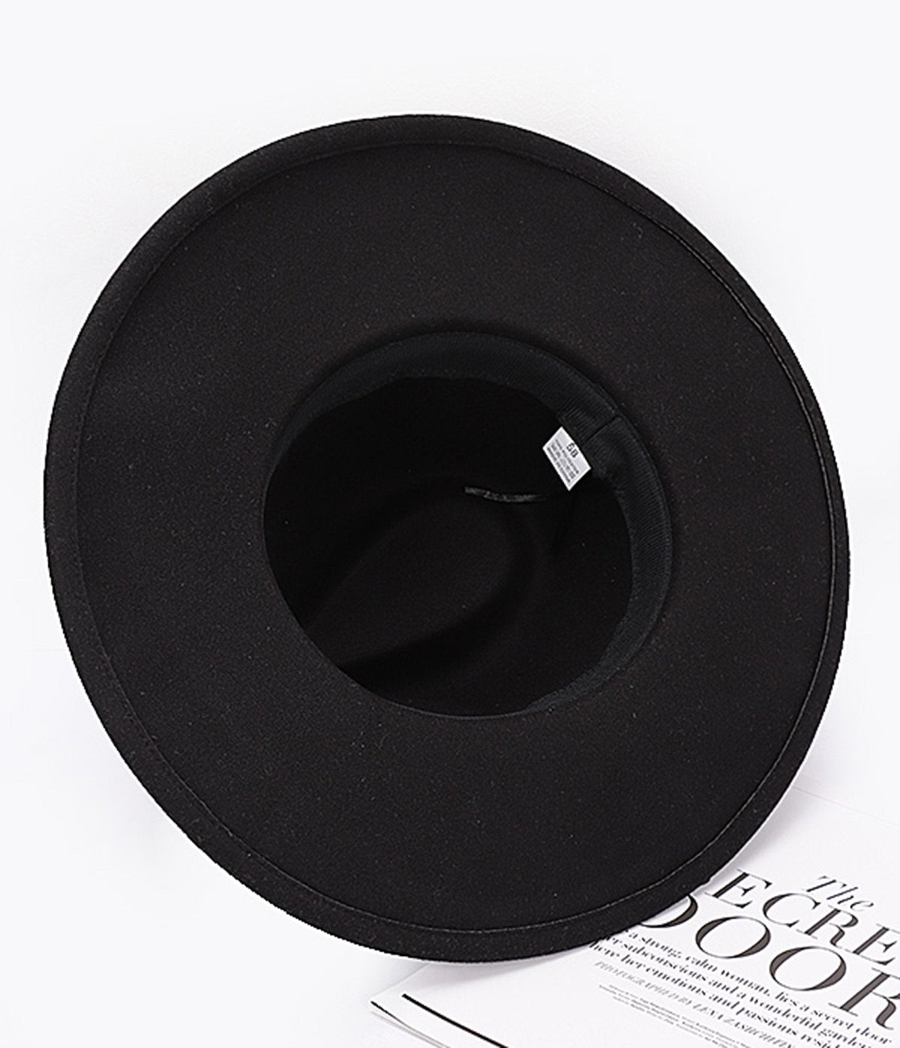 Black Faux Wool Fedora Hat