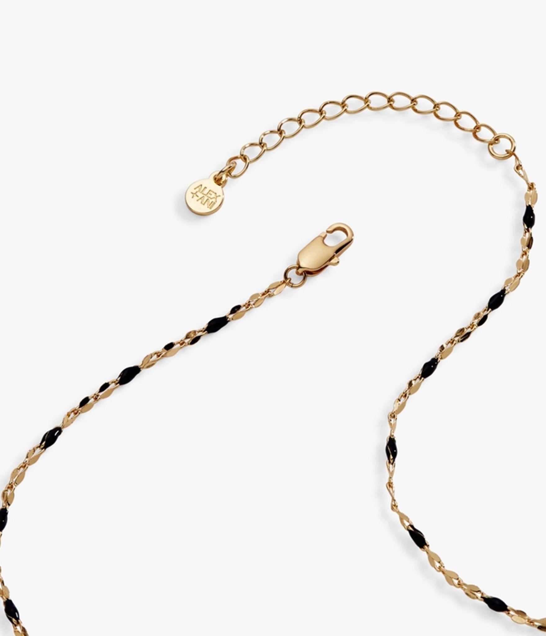 Black Gold Cat & Crescent Moon Charm Pendant Necklace