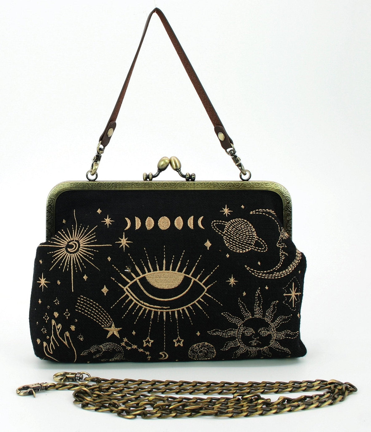Black & Gold Celestial Handbag