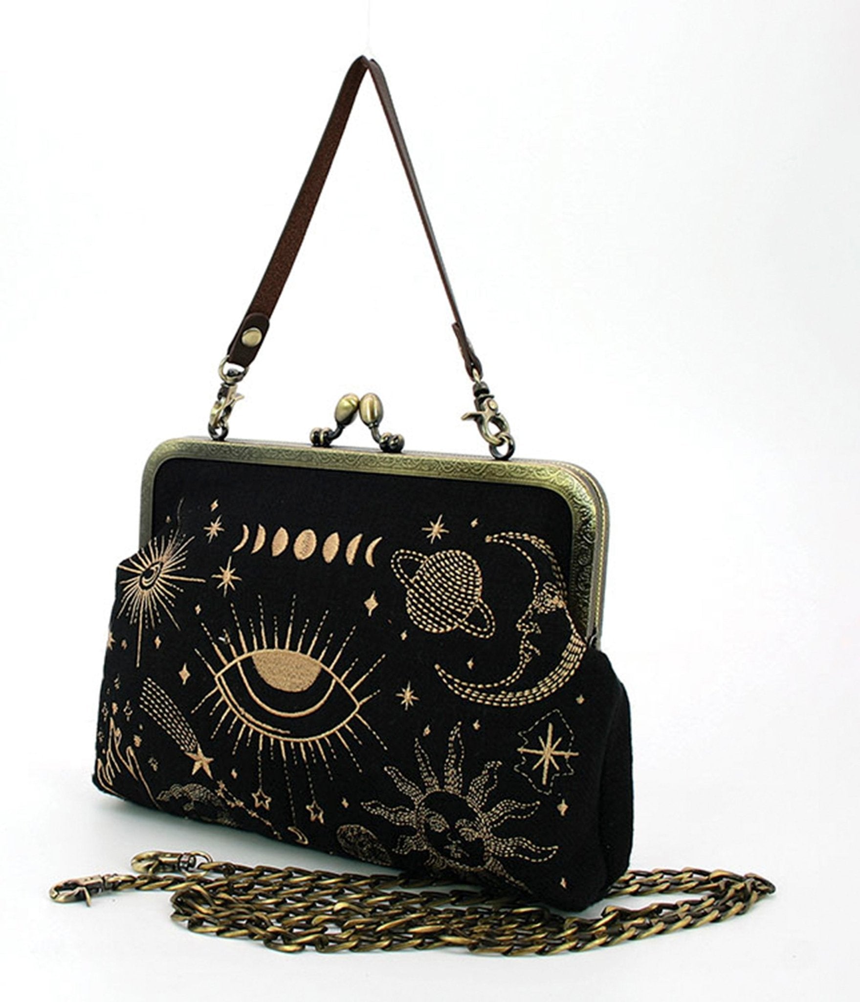 Black & Gold Celestial Handbag