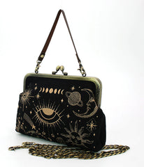 Black & Gold Celestial Handbag