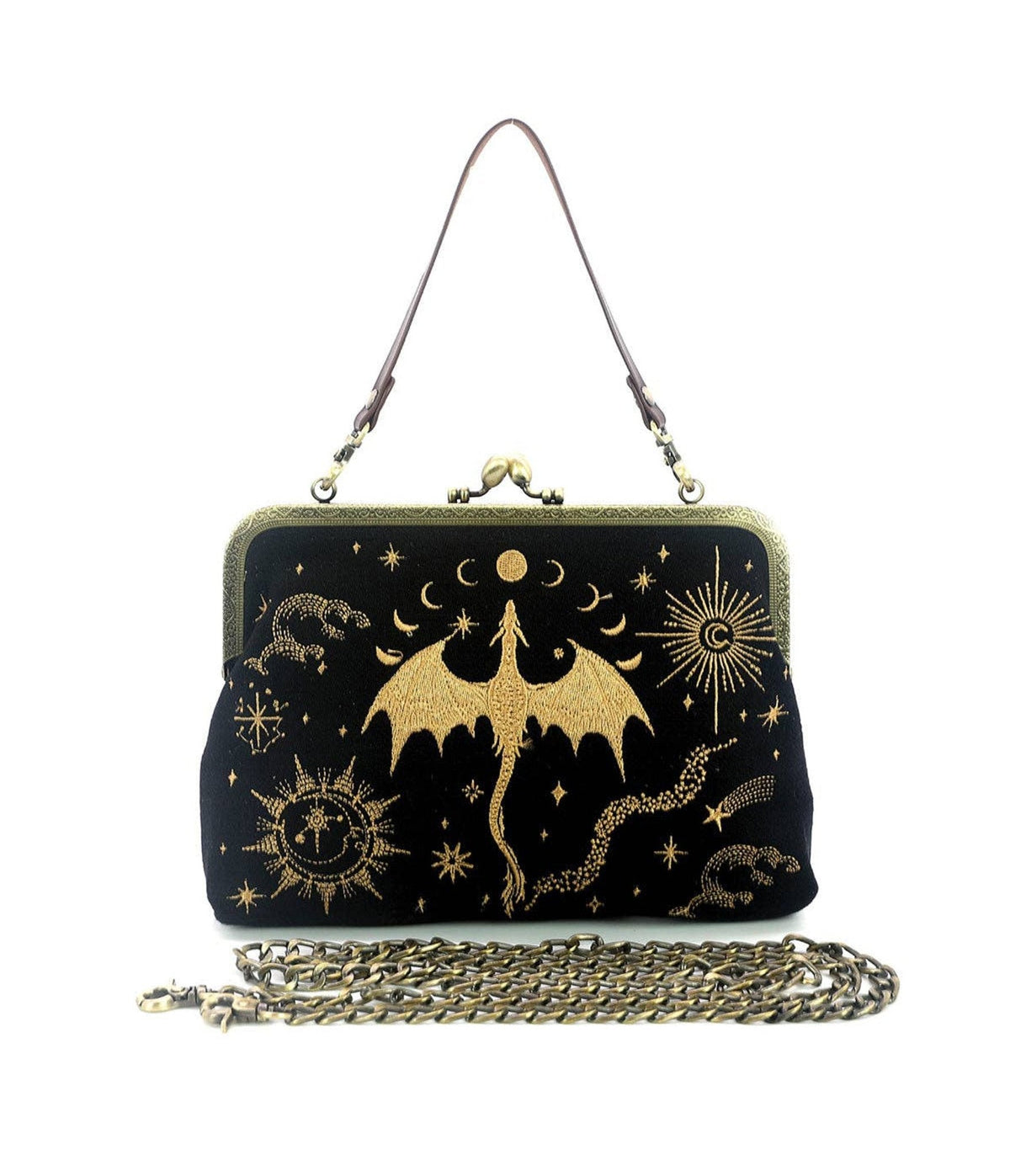 Black & Gold Dragon Handbag