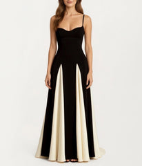 Black & Ivory Stripe Gown