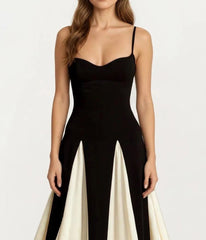 Black & Ivory Stripe Gown