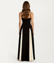 Black & Ivory Stripe Gown