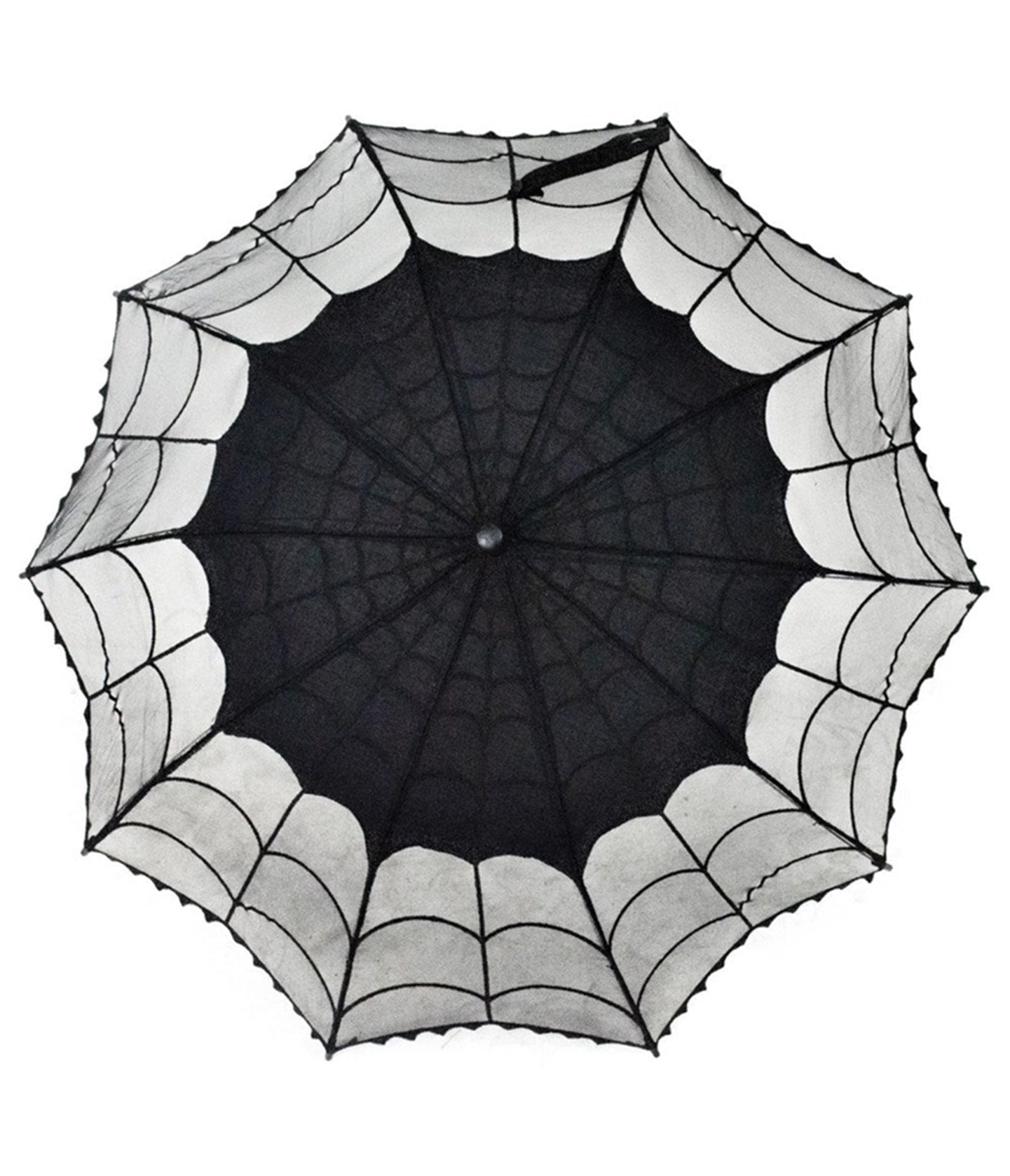 Black Lace Spiderweb Parasol