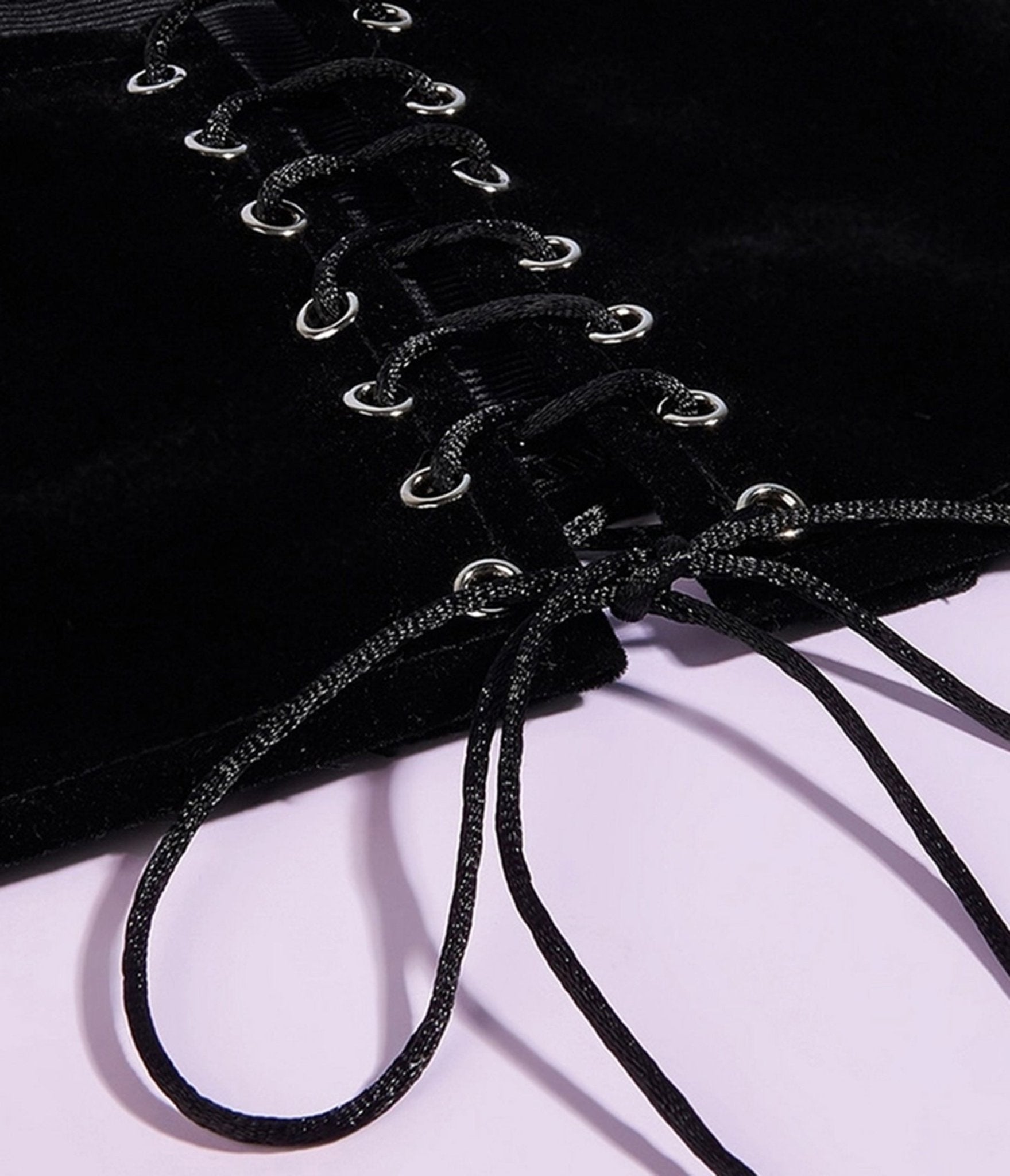 Black Lace-Up Under Bust Corset
