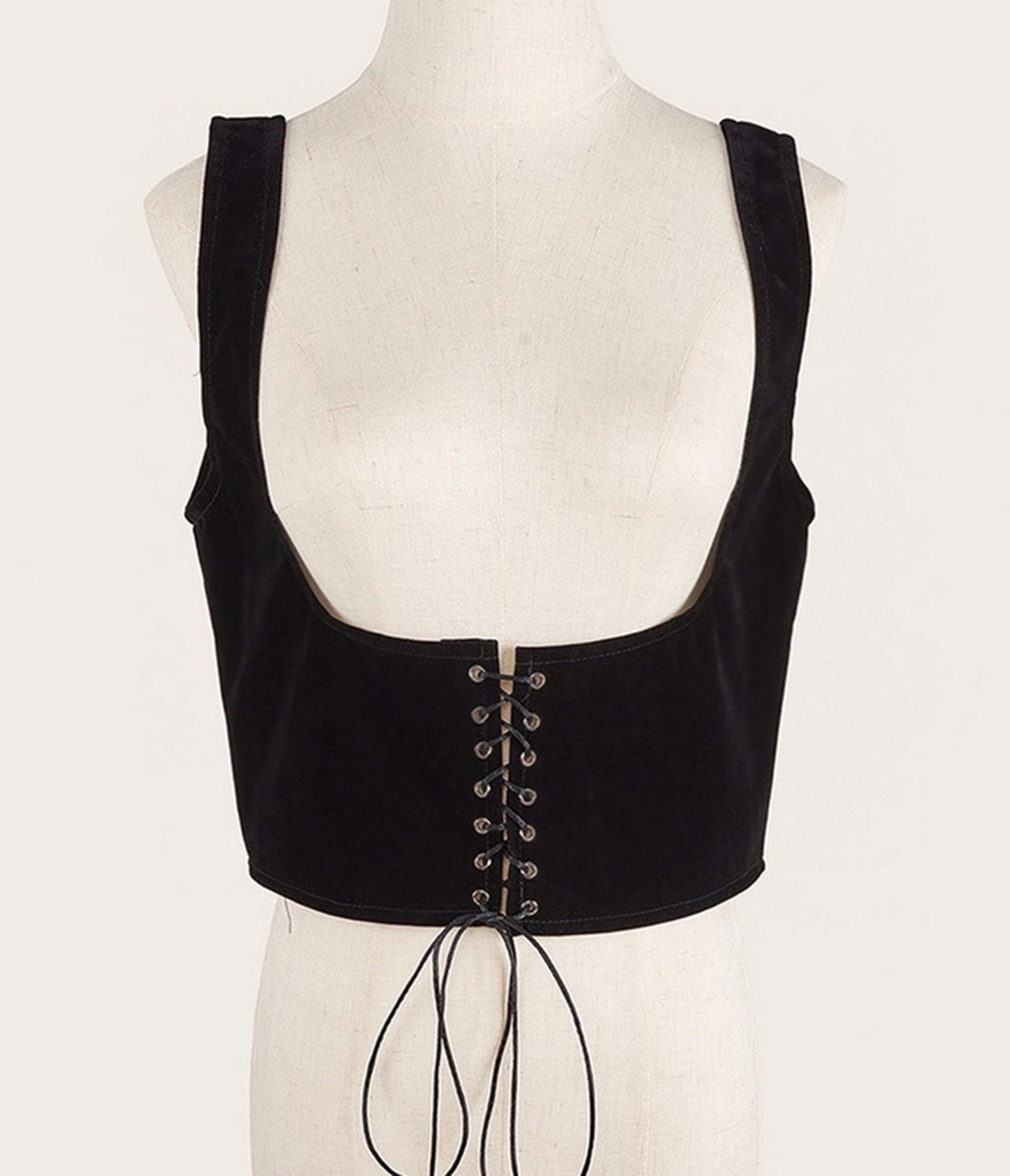 Black Lace-Up Under Bust Corset