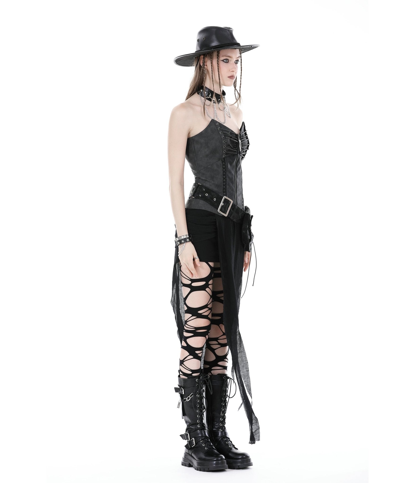 Black Leatherette Holster Belt