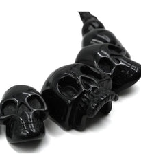 Black Multi Skull Beaded Necklace