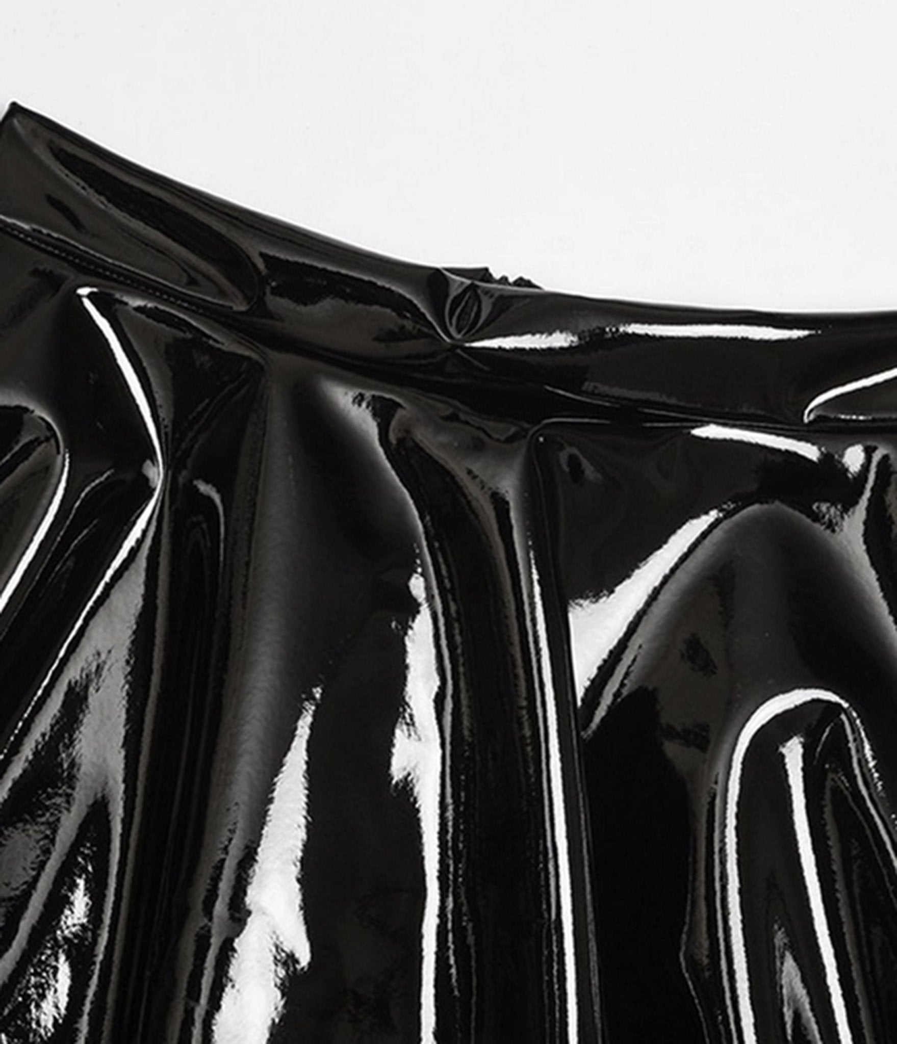 Black Patent Faux Leather Swing Skirt