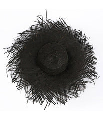 Black Raffia Frayed Edge Hat