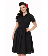 Black & Red Polka Dot Bow Swing Dress