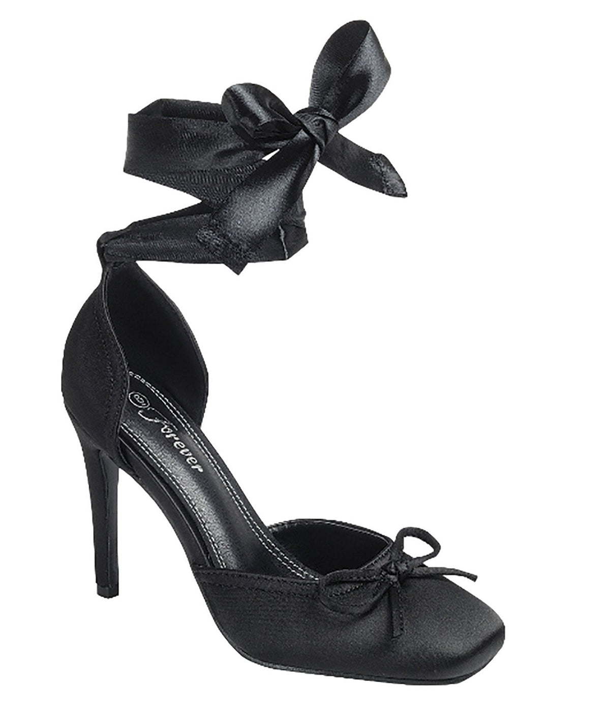 Black Ribbon Tie Heels