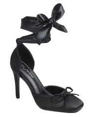 Black Ribbon Tie Heels