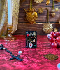 Black Sacred Heart Print Pocket Lighter