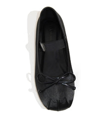 Black Satin Mary Jane Flats