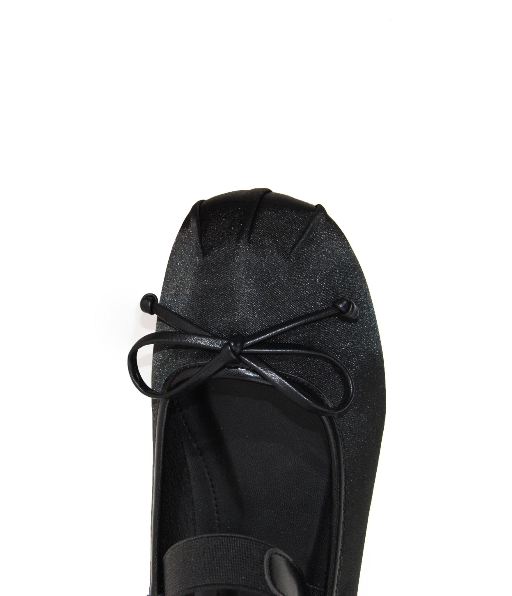 Black Satin Mary Jane Flats