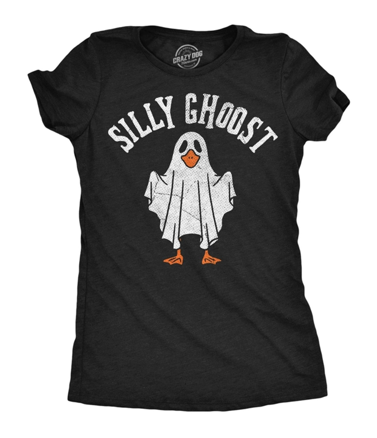 Black Silly Ghoost Print Graphic Tee