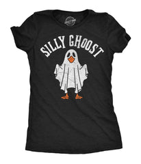 Black Silly Ghoost Print Graphic Tee