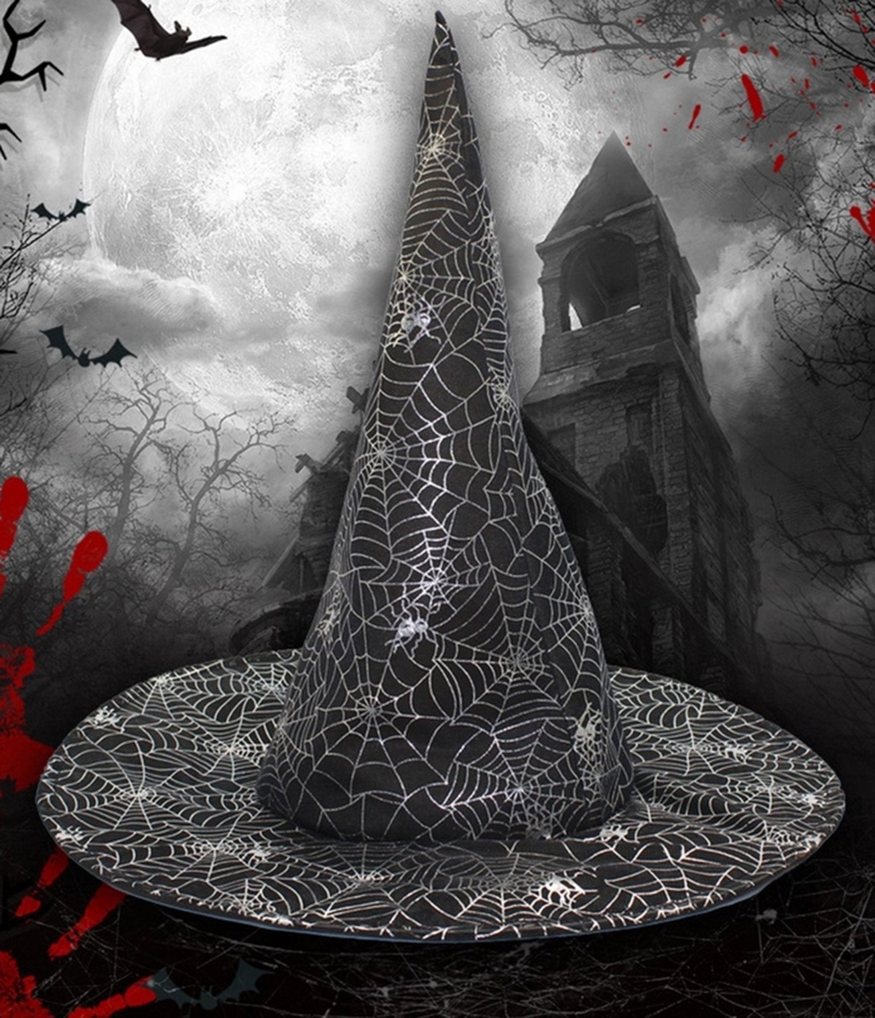 Black Spider Web Witch Hat
