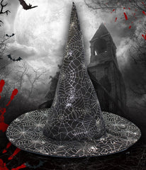 Black Spider Web Witch Hat
