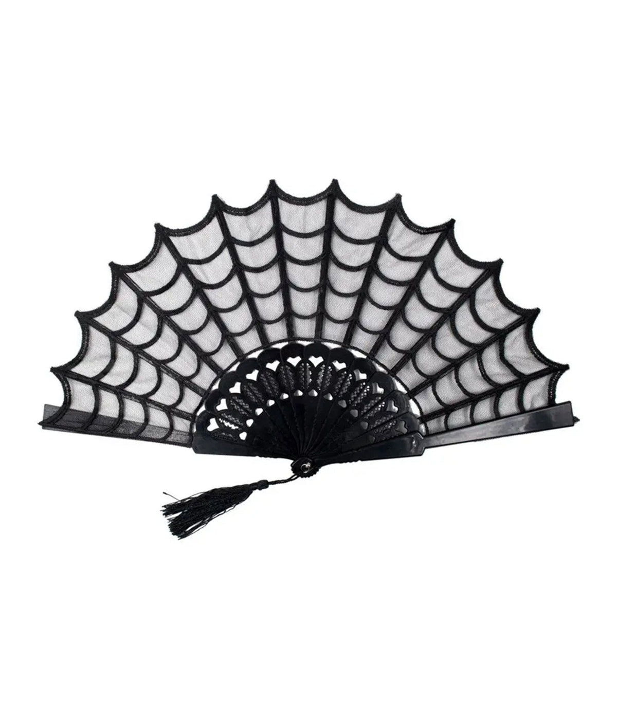 Black Spiderweb Hand Fan