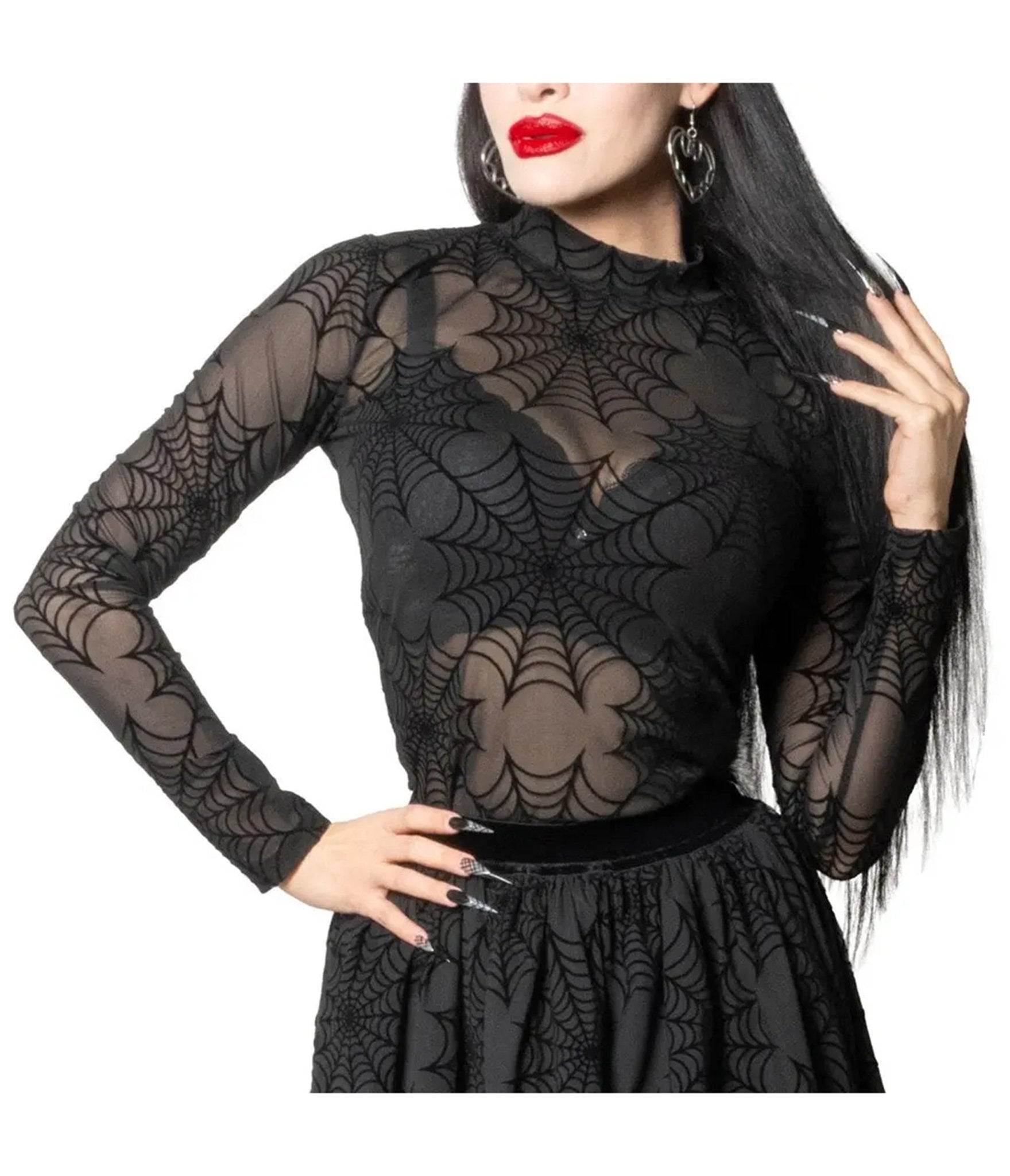 Black Spiderweb Mesh Top