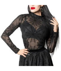 Black Spiderweb Mesh Top