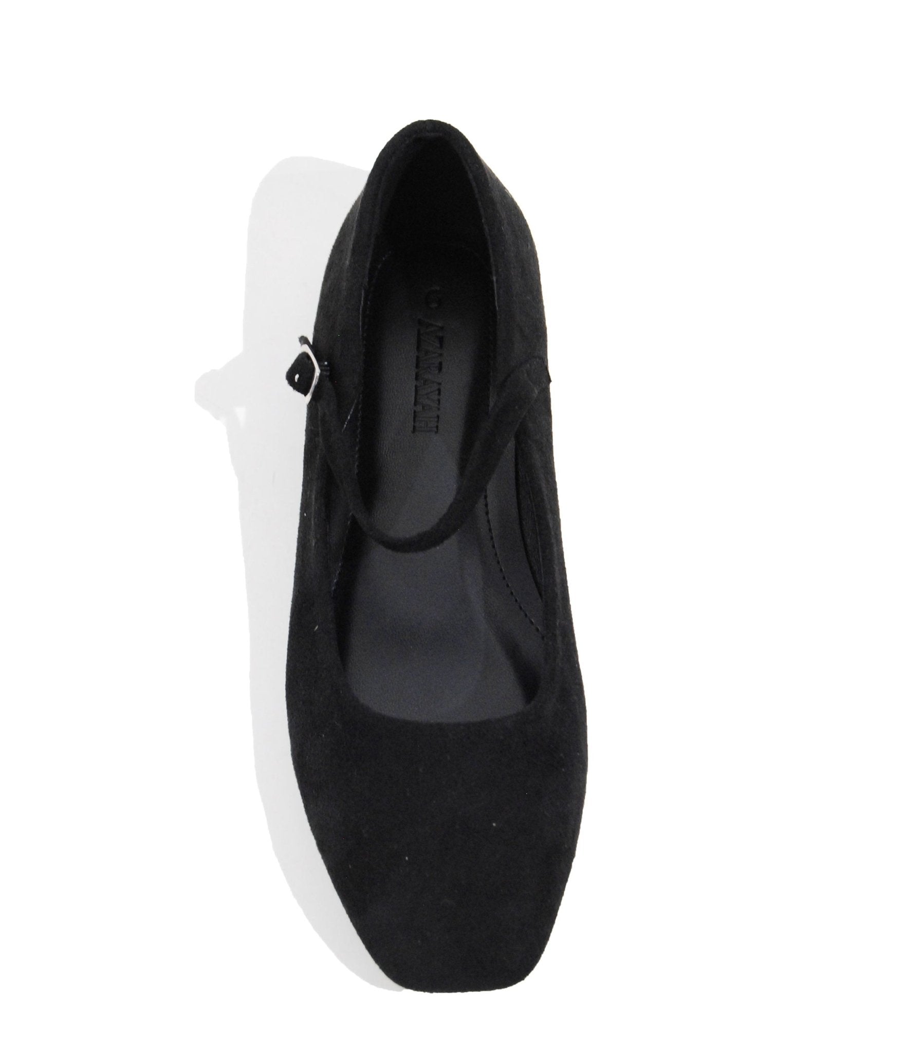 Black Suede Mary Jane Flat