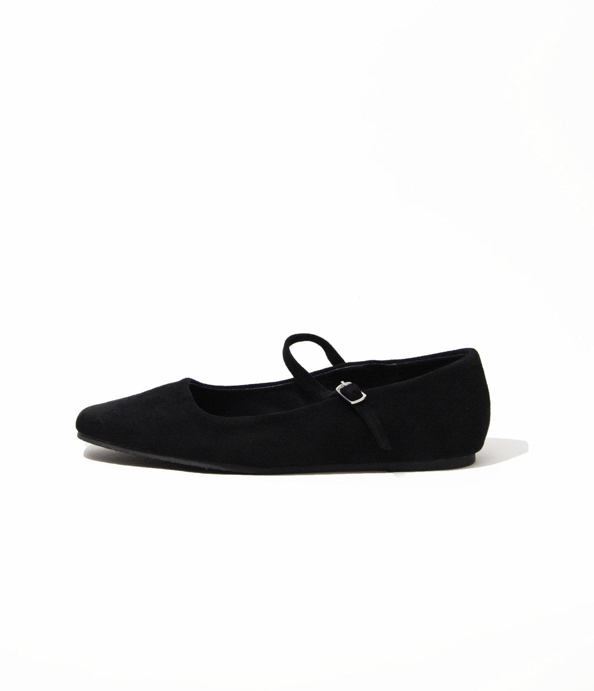 Black Suede Mary Jane Flat