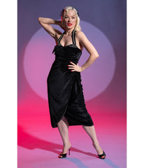 Black Velvet Cover Girl Pencil Dress