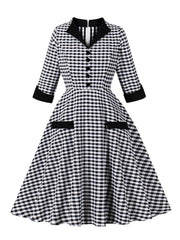 Black & White Gingham Swing Dress