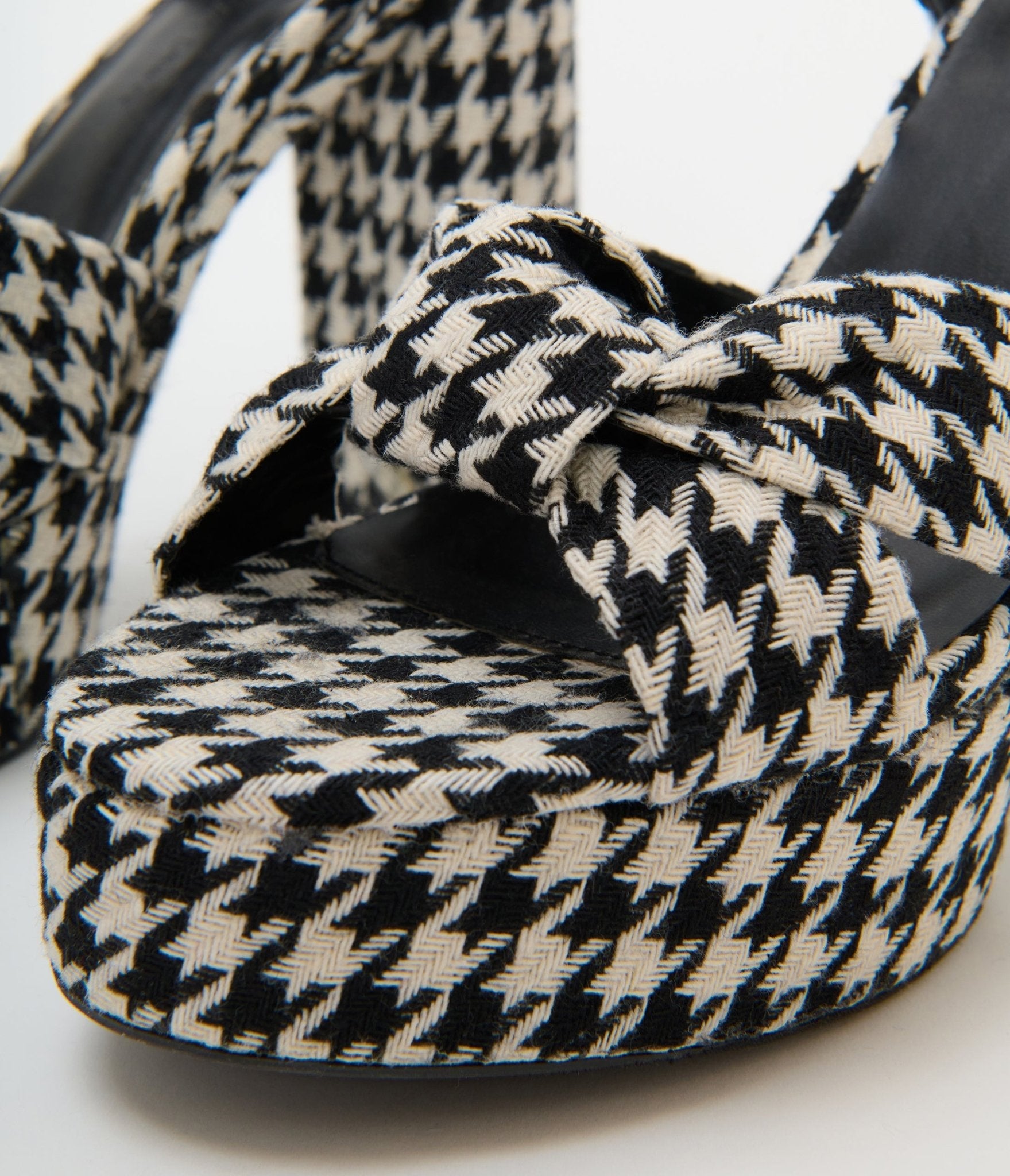 Black & White Houndstooth Platform Heels