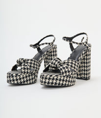 Black & White Houndstooth Platform Heels