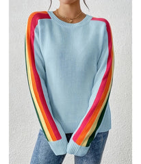Blue Rainbow Sleeve Sweater