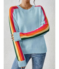 Blue Rainbow Sleeve Sweater