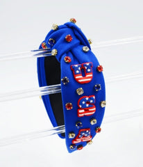 Blue USA Rhinestone Headband