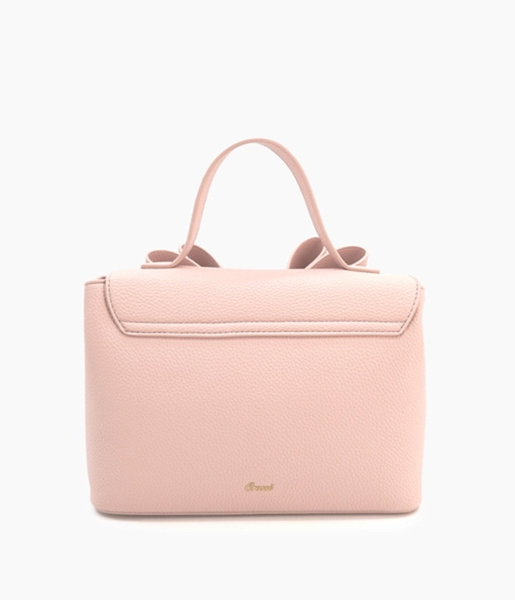 Blush Pink Bow Leatherette Handbag