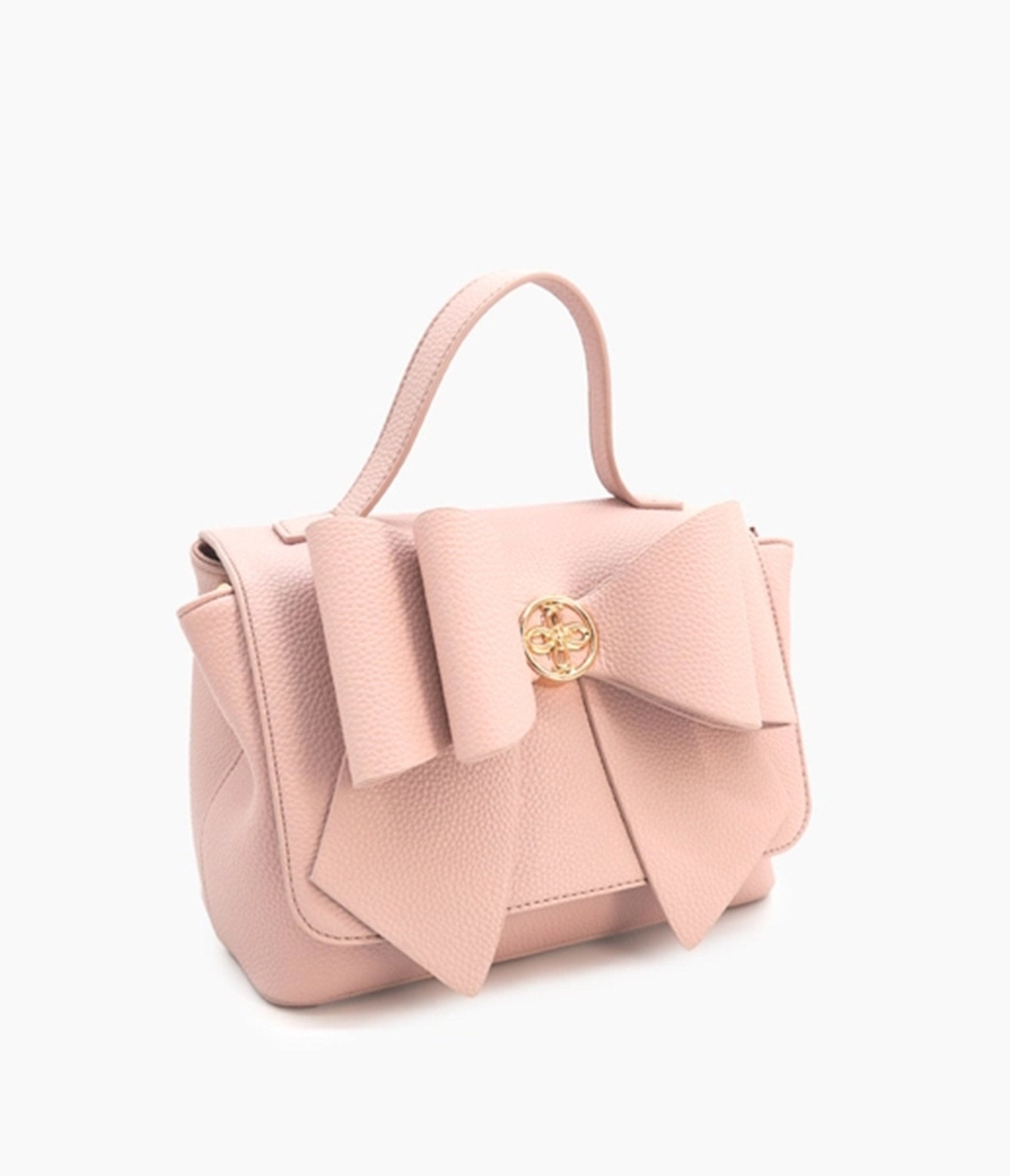 Blush Pink Bow Leatherette Handbag